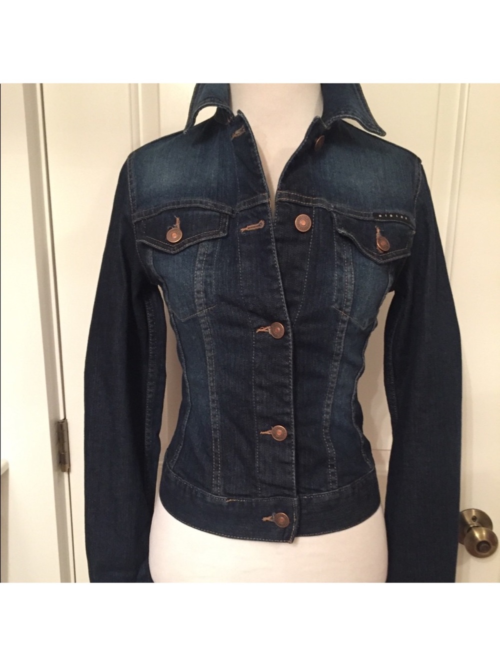 SISLEY JACKET CROPPED BLUE JEAN DENIM Size XS ITALY